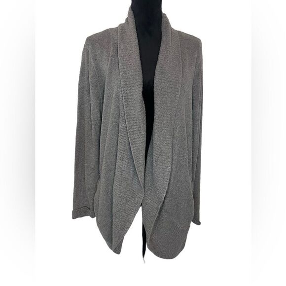 BAREFOOT DREAMS COZYCHIC LITE CARDIGAN GRAY LONG SLEEVE PLUS SIZE 1X WOMENS - Picture 7 of 10
